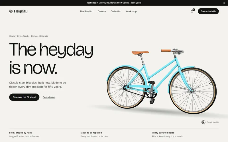 Heyday, Bicycle maker, online store