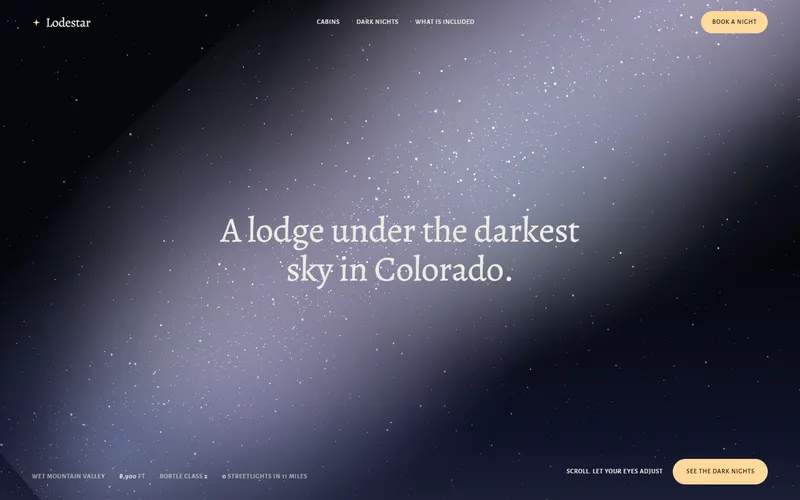 Lodestar, Dark sky lodge