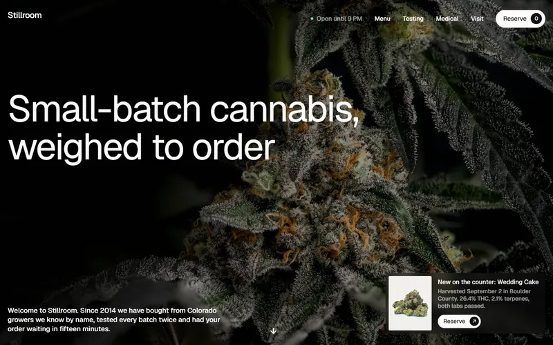 Stillroom, Premium cannabis dispensary